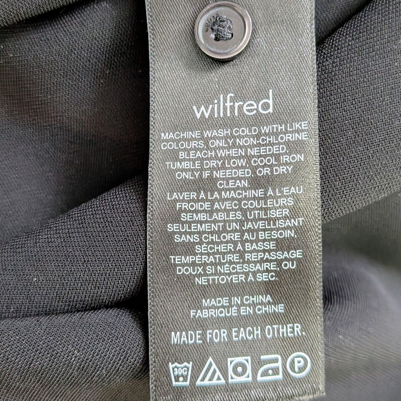 Aritzia Wilfred Nimbus Black Blouse Women’s Medium Long Sleeve Ruffle #214 - Picture 6 of 8